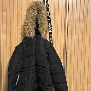 Girls SO puffer jacket, black size 14/16